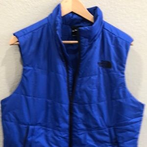 Blue Notth Face puffer vest polyester insulation